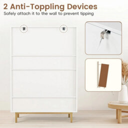 108Cm Rattan Shoe Cabinet 6-Tier 2 Doors - thumbnail 7