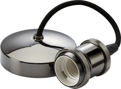 "Knightsbridge 8271Bn 6"" E27 Vintage Pendant Set - Black Nickel"