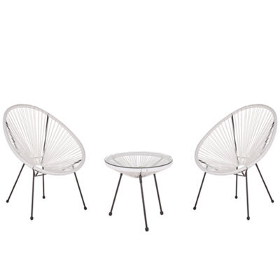 Beliani Bistro Set Acapulco Ii Pe Rattan White - image 1