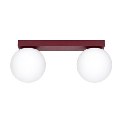 Sollux Lighting Yoli Steel/glass Burgundy 2 Lights Minimalist Ceiling Lamps - image 1
