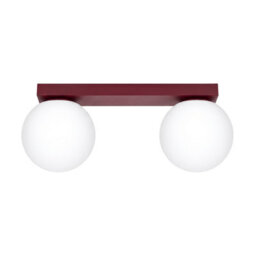 Sollux Lighting Yoli Steel/glass Burgundy 2 Lights Minimalist Ceiling Lamps - thumbnail 1