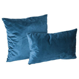 Nicola Spring Rectangle Velvet Cushions - 60Cm X 40Cm - Blue - Pack Of 2 - thumbnail 4