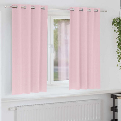 Berkfield Curtains With Curtains 2 Pcs Baby Pink 175 X 140 Cm Polyester - image 1