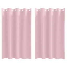 Berkfield Curtains With Curtains 2 Pcs Baby Pink 175 X 140 Cm Polyester - thumbnail 2