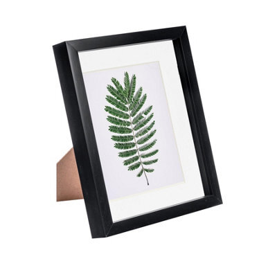 "Nicola Spring 3D Box Photo Frame - 8 X 10"" With 5 X 7"" Mount - Black/white" - image 1