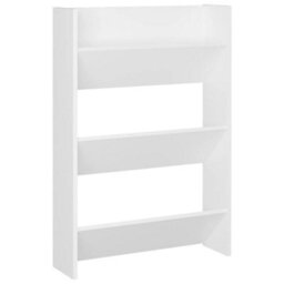 Berkfield Modern Wall Shoe Cabinet White 60X18X90 Cm Engineered Wood - thumbnail 1