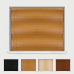 Caecus Blinds Caecus Woodgraineffect Pvc Long Drop Venetian Blinds Teak 135Cm Width X 210Cm Drop