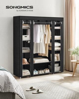 Songmics Fabric Wardrobe, Portable Wardrobe For Bedroom, Clothes Rail With Non-Woven Fabric Cover, 45 X 150 X 175 Cm - image 1