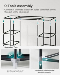 Songmics Fabric Wardrobe, Portable Wardrobe For Bedroom, Clothes Rail With Non-Woven Fabric Cover, 45 X 150 X 175 Cm - thumbnail 5