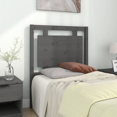 Berkfield Bed Headboard Grey 80.5X4X100 Cm Solid Pine Wood - image 1