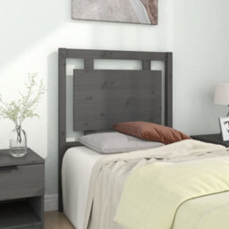 Berkfield Bed Headboard Grey 80.5X4X100 Cm Solid Pine Wood - thumbnail 1