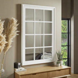 The Online Mirror Shop Wall Mirror Cambridge Wall Mounted Window Style Rectangular Shape With White Frame- H 120Cm X W 80Cm - thumbnail 4