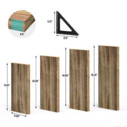 4Pcs Wooden Floating Wall Shelves 45Cm Wall Mounted Storage - thumbnail 2