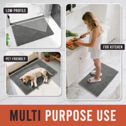 Moonlight Bedding Plush Chenille Bathroom Floor Mat Non-Slip Quick-Dry Absorbent Bathroom & Doorway Shower Rug Grey 60X90 Cm - thumbnail 4