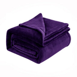 Ameha Fleece Plain Blanket, Lightweight & Reversible Throw For Travel, Bed & Sofa Blanket, Purple King 200X240Cm - thumbnail 8