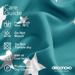 Deconovo Super Soft Thermal Insulated Silver Star Printed Eyelet Blackout Curtains For Bedroom W46 X L90 Inch Turquoise 2 Panels - thumbnail 9