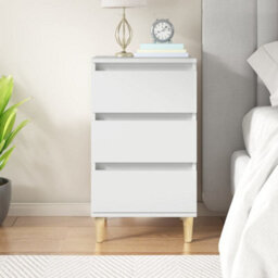 Berkfield Bedside Cabinet White 40X35X70 Cm Engineered Wood - thumbnail 1