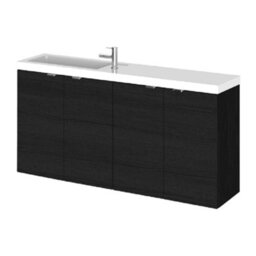 Hudson Reed Fusion 1005mm Compact Basin And Wc Combination Unit, Charcoal Black, 579 X 1005 X 260 mm, Soft-Close Doors - thumbnail 1
