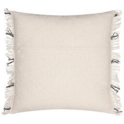 Yard Beni Check Fringed Polyester Filled Cushion, Natural/blue, 45 X 45Cm - thumbnail 2