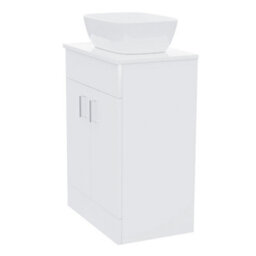 Nes Home Onken 500mm White Vanity Cabinet And Rectangle Curved Edges Counter Top Basin - thumbnail 5