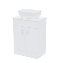 Nes Home Onken 500mm White Vanity Cabinet And Rectangle Curved Edges Counter Top Basin - thumbnail 4