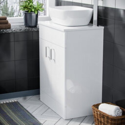 Nes Home Onken 500mm White Vanity Cabinet And Rectangle Curved Edges Counter Top Basin - thumbnail 3