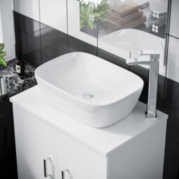 Nes Home Onken 500mm White Vanity Cabinet And Rectangle Curved Edges Counter Top Basin - thumbnail 2