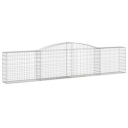 Berkfield Arched Gabion Baskets 4 Pcs 400X30X80/100 Cm Galvanised Iron - thumbnail 3