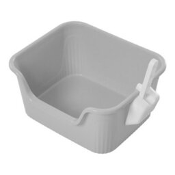 Thehotsale Grey Open Top Cat Litter Box With Scoop 45Cm(W) X 38Cm(D) X 22Cm(H) - thumbnail 5