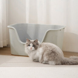 Thehotsale Grey Open Top Cat Litter Box With Scoop 45Cm(W) X 38Cm(D) X 22Cm(H) - thumbnail 2