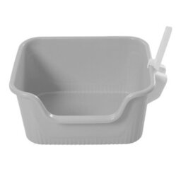 Thehotsale Grey Open Top Cat Litter Box With Scoop 45Cm(W) X 38Cm(D) X 22Cm(H) - thumbnail 4