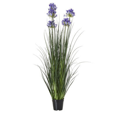 Wyld Haus Artificial 120Cm Blue Agapanthus Plant (Pot Not Included) - image 1