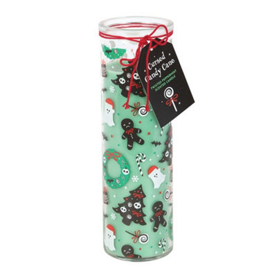 Something Different Merry Creepmas Cursed Candy Cane Tube Candle Light Green (One Size) - image 1