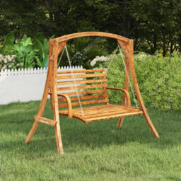 Walplus Swing Frame Solid Bent Wood With Teak Finish