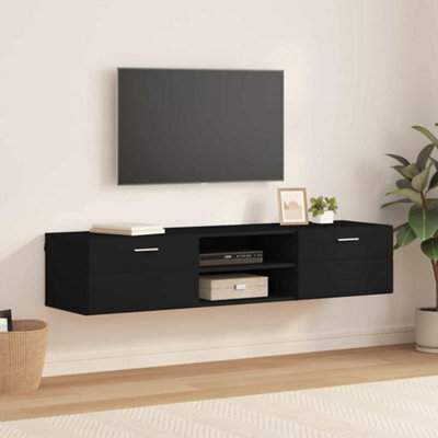 Walplus Tv Cabinet With Drawer Black 150 X 39 X 30 Cm Engineered Wood - image 1