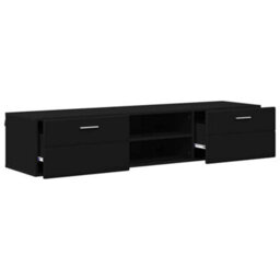 Walplus Tv Cabinet With Drawer Black 150 X 39 X 30 Cm Engineered Wood - thumbnail 5