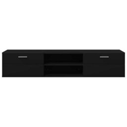 Walplus Tv Cabinet With Drawer Black 150 X 39 X 30 Cm Engineered Wood - thumbnail 6