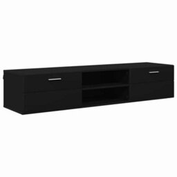 Walplus Tv Cabinet With Drawer Black 150 X 39 X 30 Cm Engineered Wood - thumbnail 2