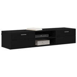 Walplus Tv Cabinet With Drawer Black 150 X 39 X 30 Cm Engineered Wood - thumbnail 3