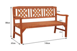 Birchtree Garden Bench Outdoor 3 Seat Chair Wood Spruce Patio Park Wgb01 Natural - thumbnail 7