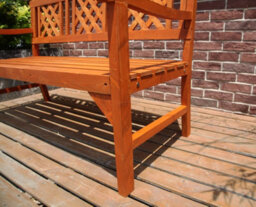 Birchtree Garden Bench Outdoor 3 Seat Chair Wood Spruce Patio Park Wgb01 Natural - thumbnail 4