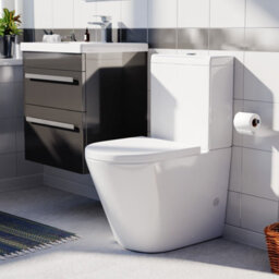 Nes Home Anthracite 500mm 2 Drawers Basin Vanity & Close Coupled Toilet Set - thumbnail 3