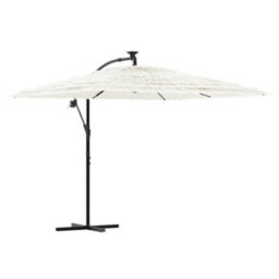 Berkfield Garden Parasol With Steel Pole White 269X269X235 Cm - thumbnail 2