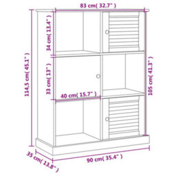 Berkfield Bookcase Vigo White 90X35X114.5 Cm Solid Wood Pine - thumbnail 9