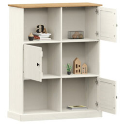 Berkfield Bookcase Vigo White 90X35X114.5 Cm Solid Wood Pine - thumbnail 3