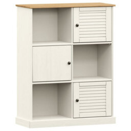 Berkfield Bookcase Vigo White 90X35X114.5 Cm Solid Wood Pine - thumbnail 2
