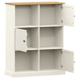 Berkfield Bookcase Vigo White 90X35X114.5 Cm Solid Wood Pine - thumbnail 5