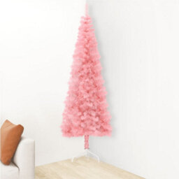 Berkfield Slim Artificial Half Christmas Tree With Stand Pink 120 Cm - thumbnail 3