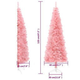 Berkfield Slim Artificial Half Christmas Tree With Stand Pink 120 Cm - thumbnail 9