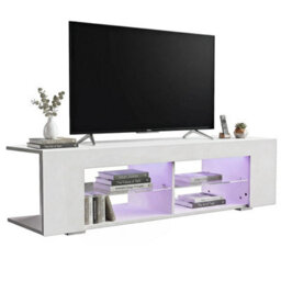 High Gloss Tv Stand Storage Cabinet Cupboard Unit With Rgb Light,135Cm - thumbnail 4